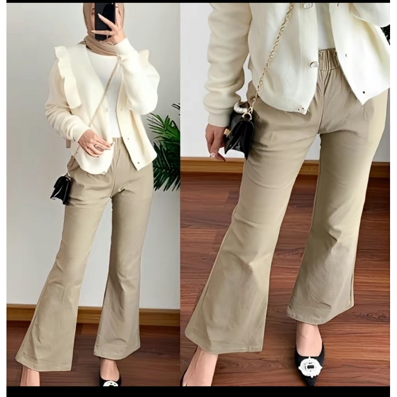 CUTBRAY Basic Pants Celana Cutbray Wanita Stretch Celana Katun Wanita Kulot