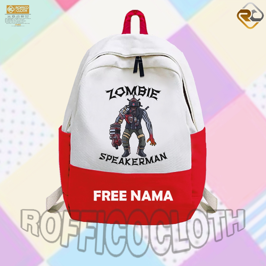 TAS RANSEL ANAK TAS SEKOLAH ANAK KARAKTER ZOMBIE SPEAKERMAN Skibidi Toilet Zombie  FREE CETAK NAMA