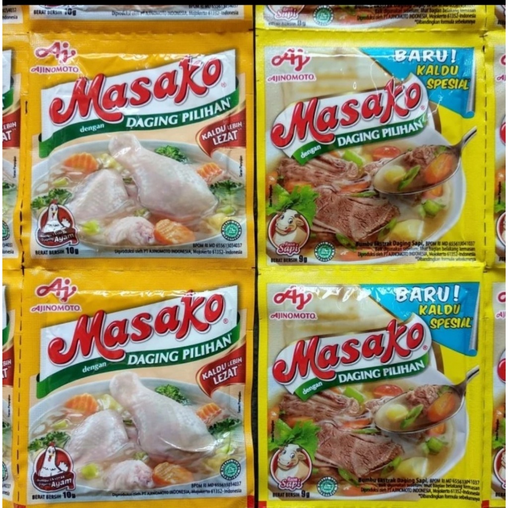 

Masako Bumbu Penyedap Rasa 1 renceng isi 12 sachet Masako Sapi dan ayam