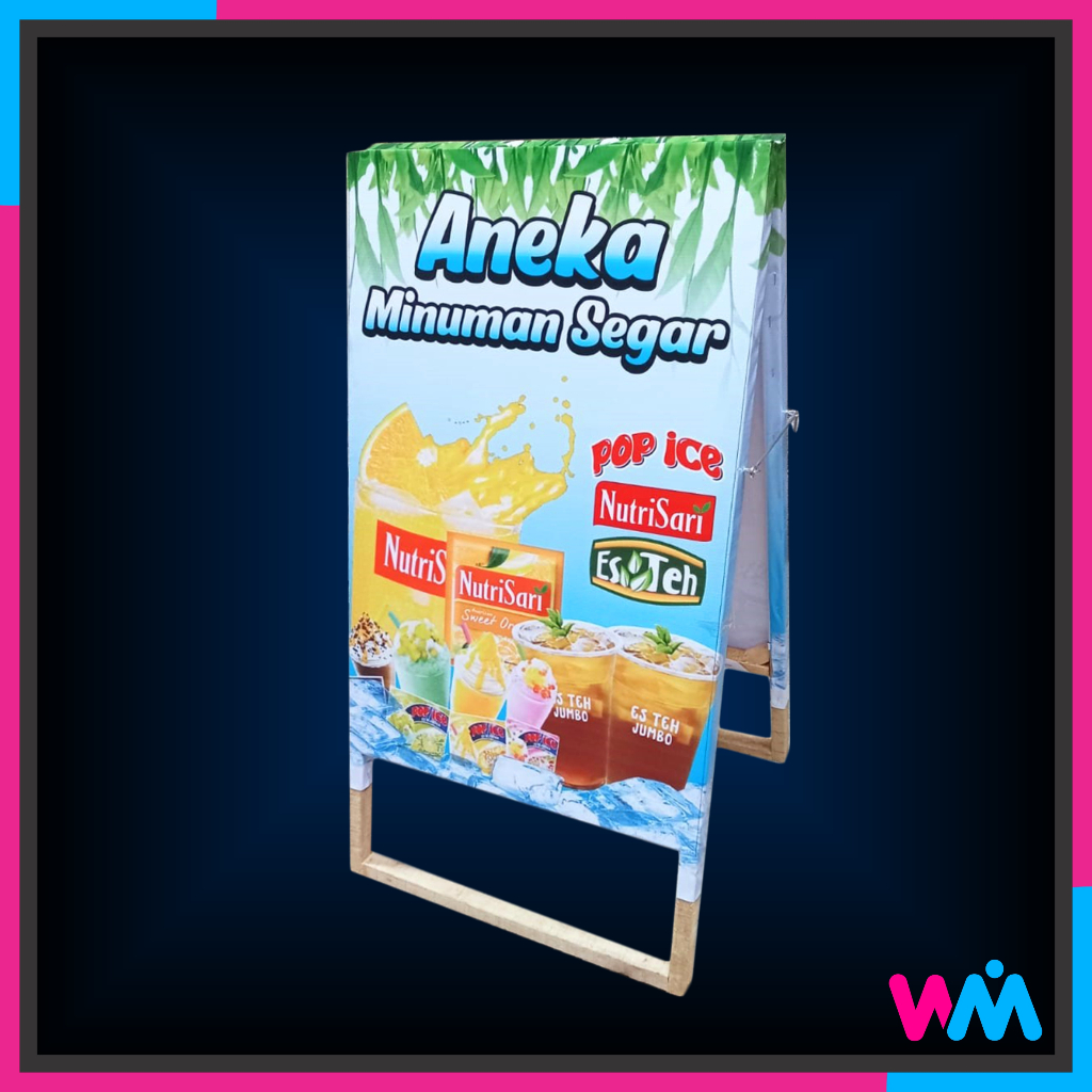 Stand Banner Jual Aneka Minuman 50 x 100 cm