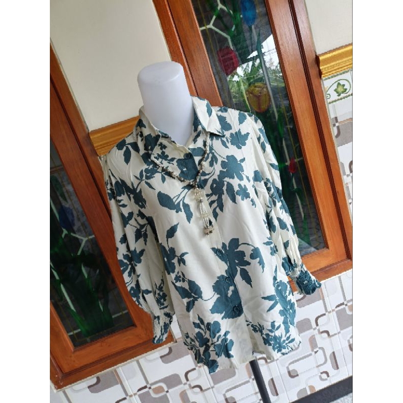 kemeja wanita daun tosca