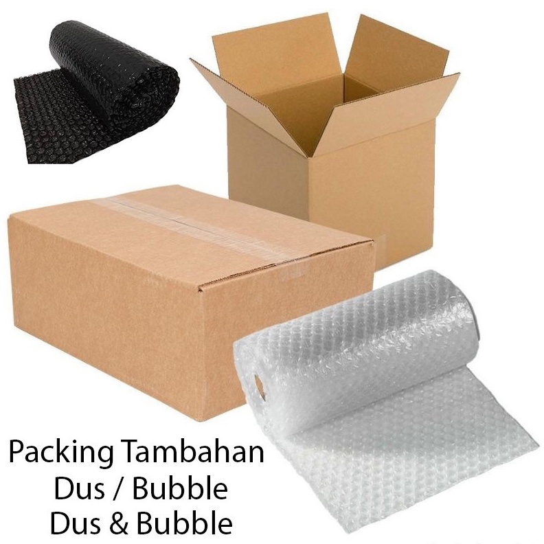 

SERU PACKING TAMBAHAN EXTRA BOX DUS BUBBLE WRAP BOX DAN BUBBLE WRAP