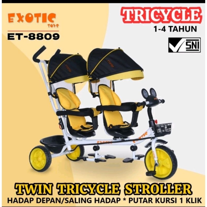 SEPEDA DORONG RODA TIGA ANAK KEMBAR SB1013 ET 8809 / LW366 LW 366 EXOTIC