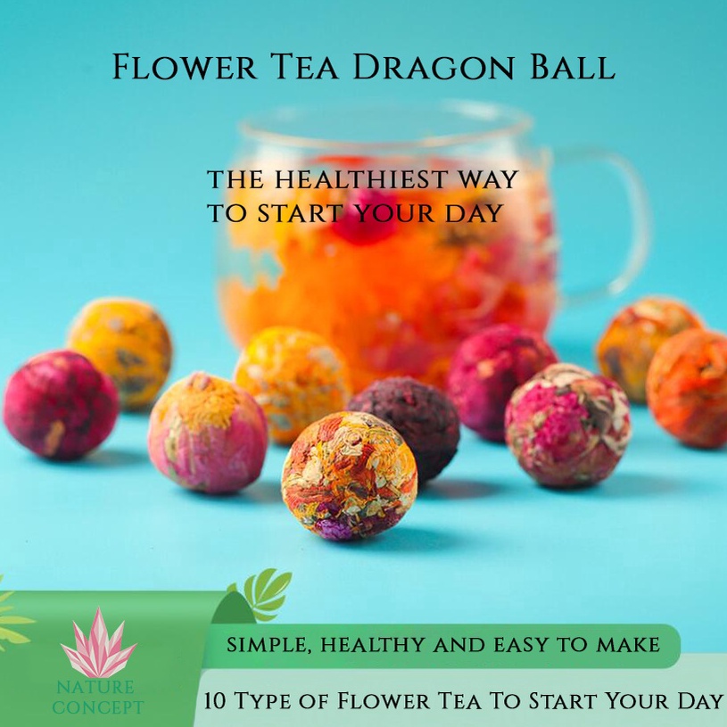 

FANTASTIS Dragon Ball Flower Tea Teh Bunga Bola Black Tea Puer Lengkap dan Murah