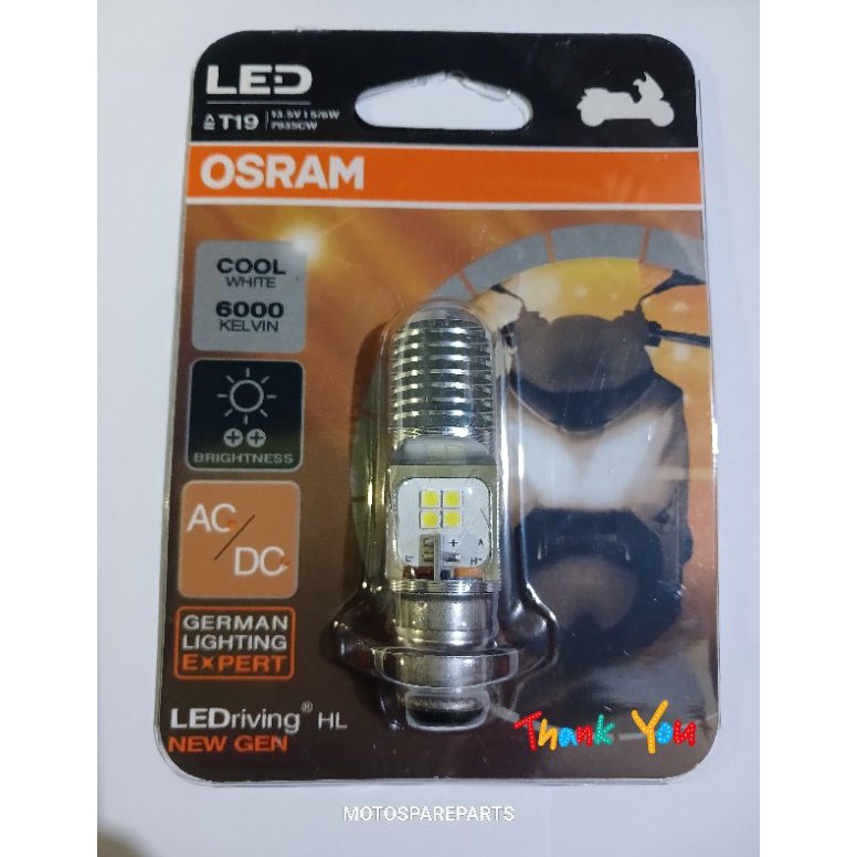 Tidak Diragukan BOHLAM OSRAM LED PUTIH T19 ACDC LAMPU DEPAN MOTOR BEAT FI ESP BEAT STREET BEAT POP C