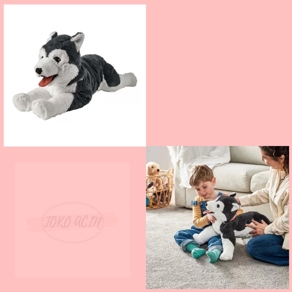 BERKUALITAS LIVLIG Boneka anjingsiberian husky 57 cm Boneka anak boneka mainan boneka karakter bonek