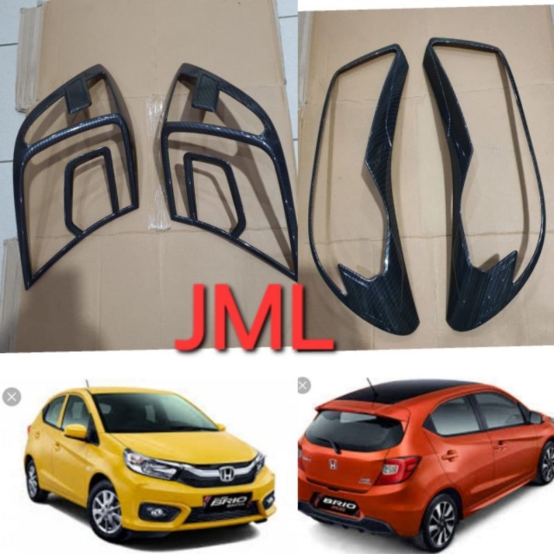 Paket garnish lampu carbon All new brio 2018 - 2022.