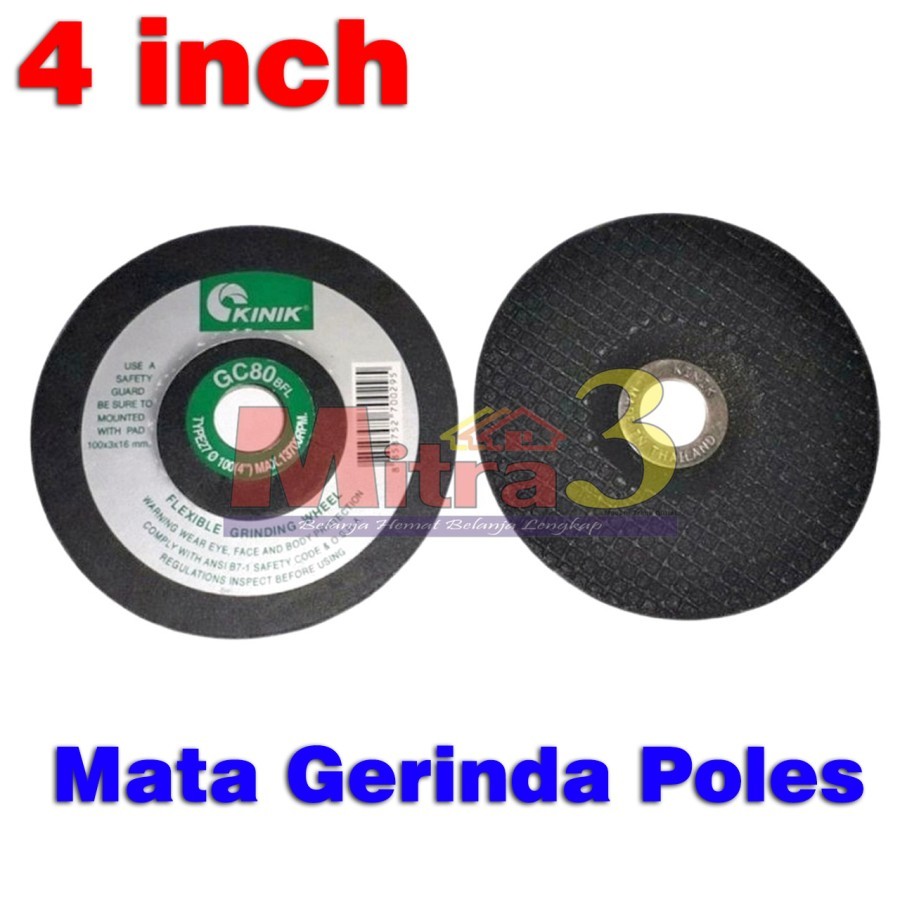 Batu Gerinda Flexible KINIK 4" GC Gurinda Fleksibel Poles Kaca Granit