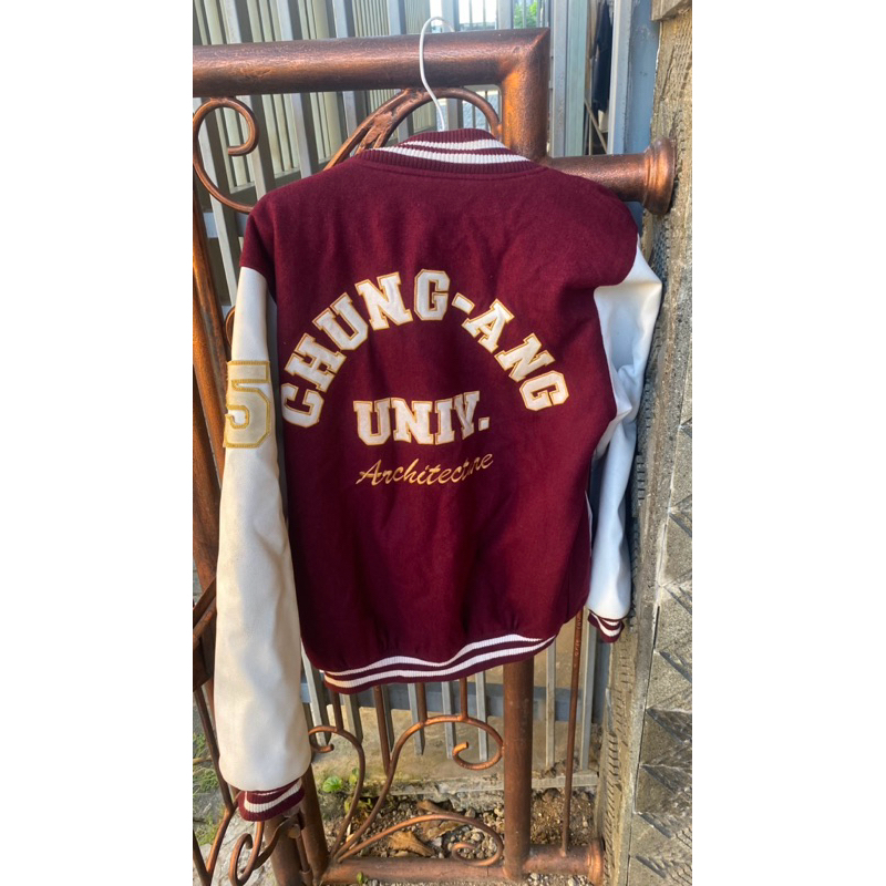 varsity univ leather korea varsity university kulit tebal jaket baseball