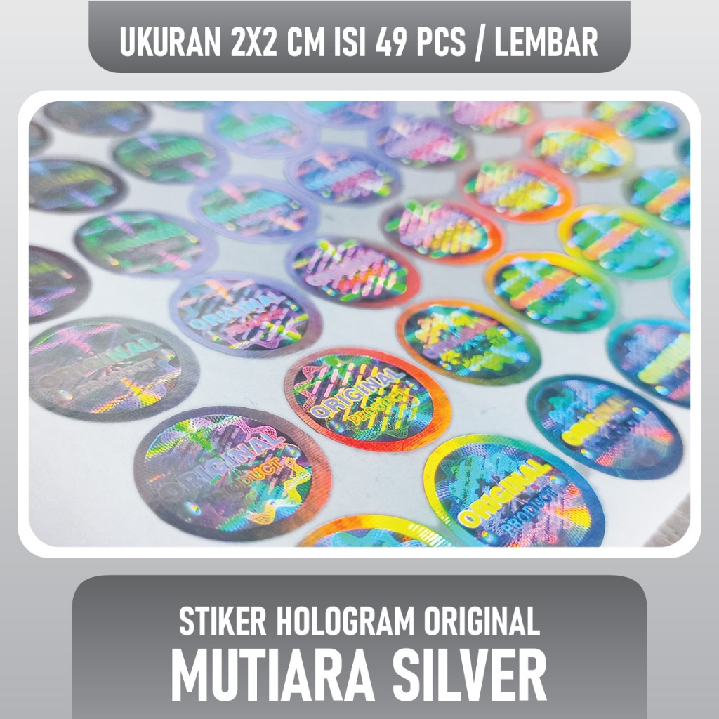 

Stiker Hologram Original BULAT _ MUTIARA 2x2 cm Silver