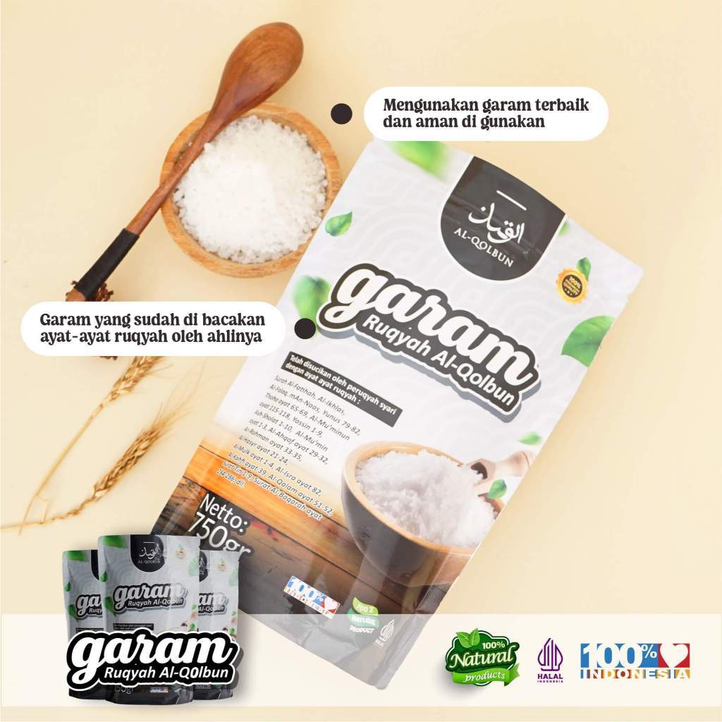 

garam ruqyah al qolbun asli / garam al qolbun meruqyah rumah toko tempat usaha / Membuang Aura dan Energi Negatif, Mendekatkan Jodoh, Menetralisir Gangguan Gaib / garam al qolbun ali jaber / garam asli murah / garam ruqyah efektif mencerahkan aura gelap