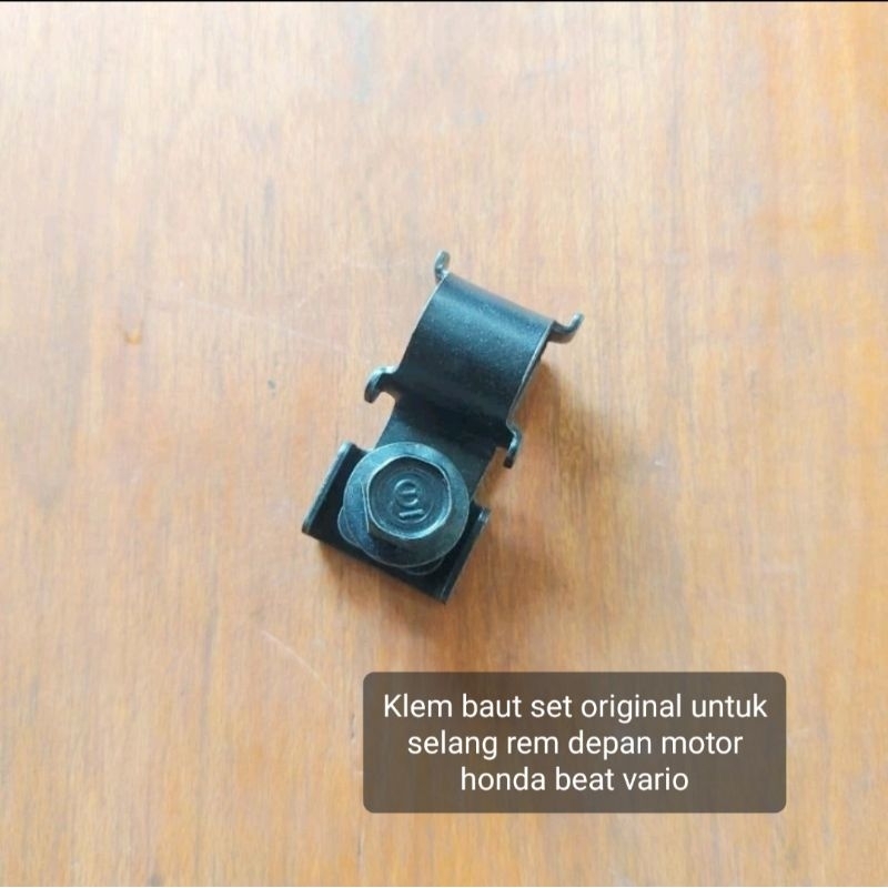 KLEM BAUT SET ORIGINAL UNTUK SELANG KABEL REM DEPAN MOTOR HONDA BEAT VARIO CLAMP CLAMPER KLEMAN