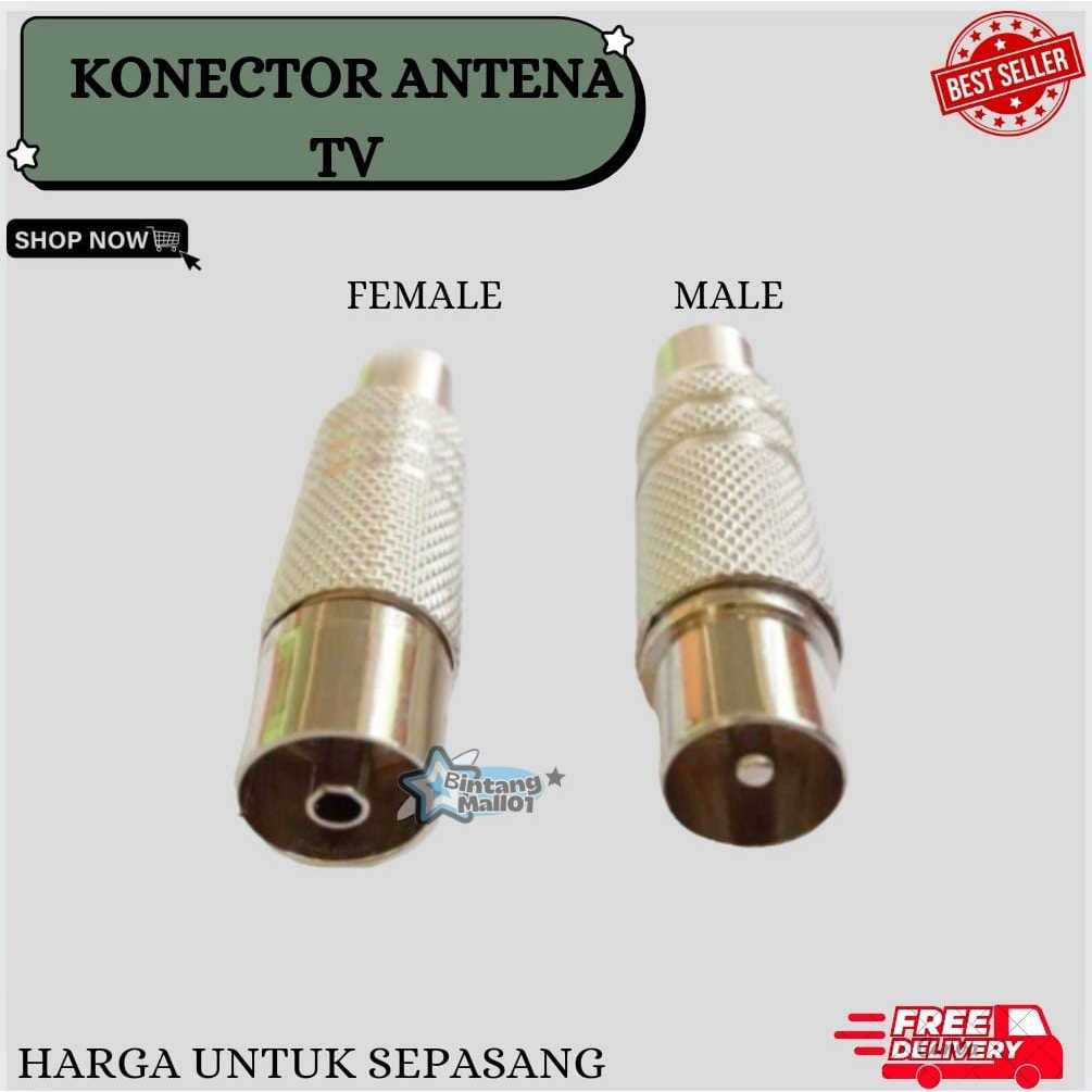KONEKTOR ANTENA TV BESI FEMALE - MALE