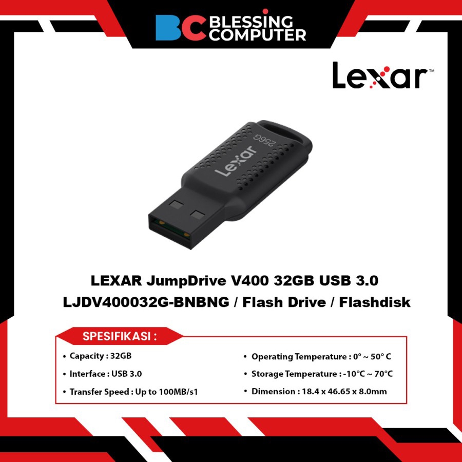 LEXAR JumpDrive V400 32GB USB 3.0 LJDV400032G-BNBNG / Flash Drive / Flashdisk