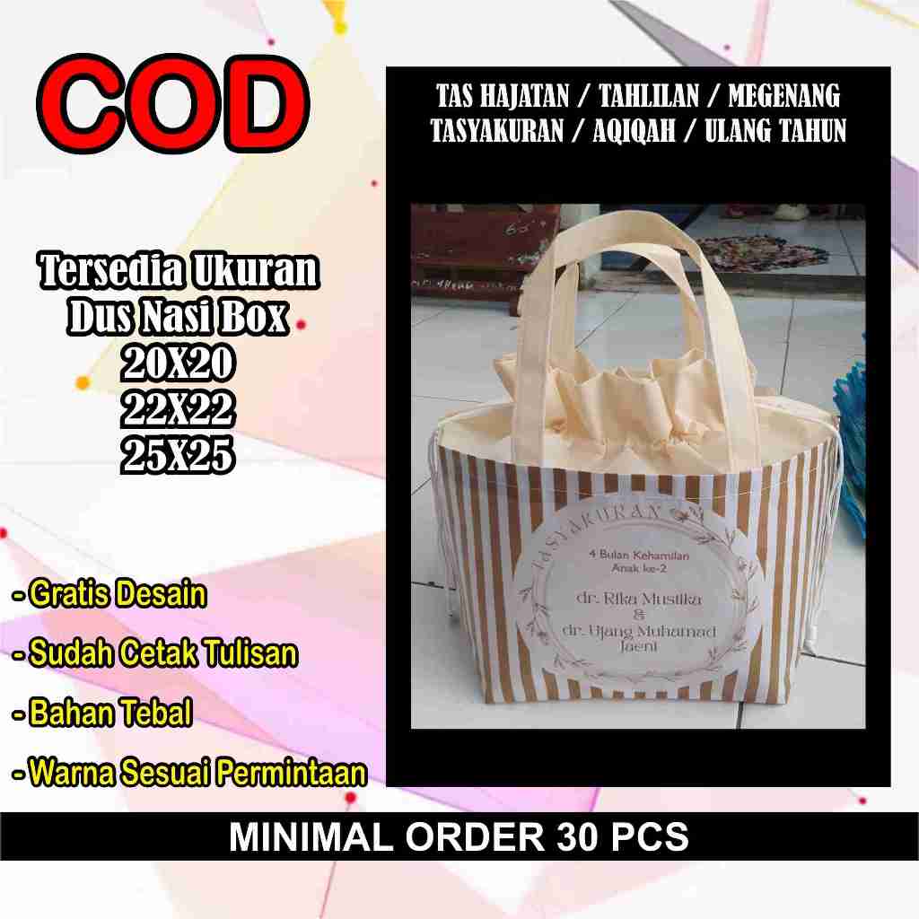 TAS SERUT FREE DESAIN / TAS BERKAT UNTUK HAJATAN / TAS SYUKURAN / TAS TAHLILAN Ukuran 18x18