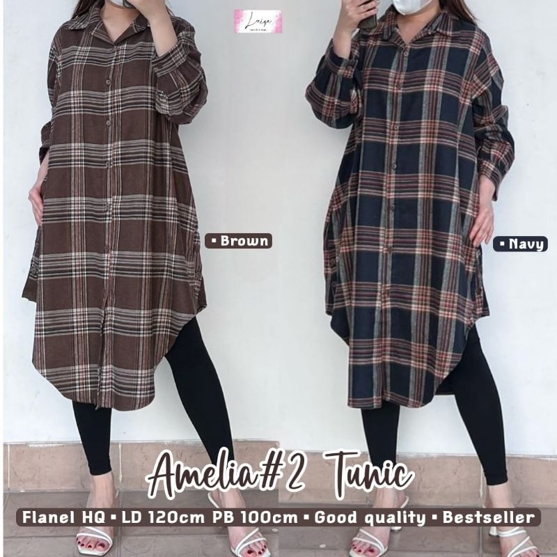 ATASAN LONG TUNIK JUMBO/AMELIA #2/BLOUSE LONG TUNIK WANITA FLANEL HQ JUMBO LD 120 CM FIT XXL