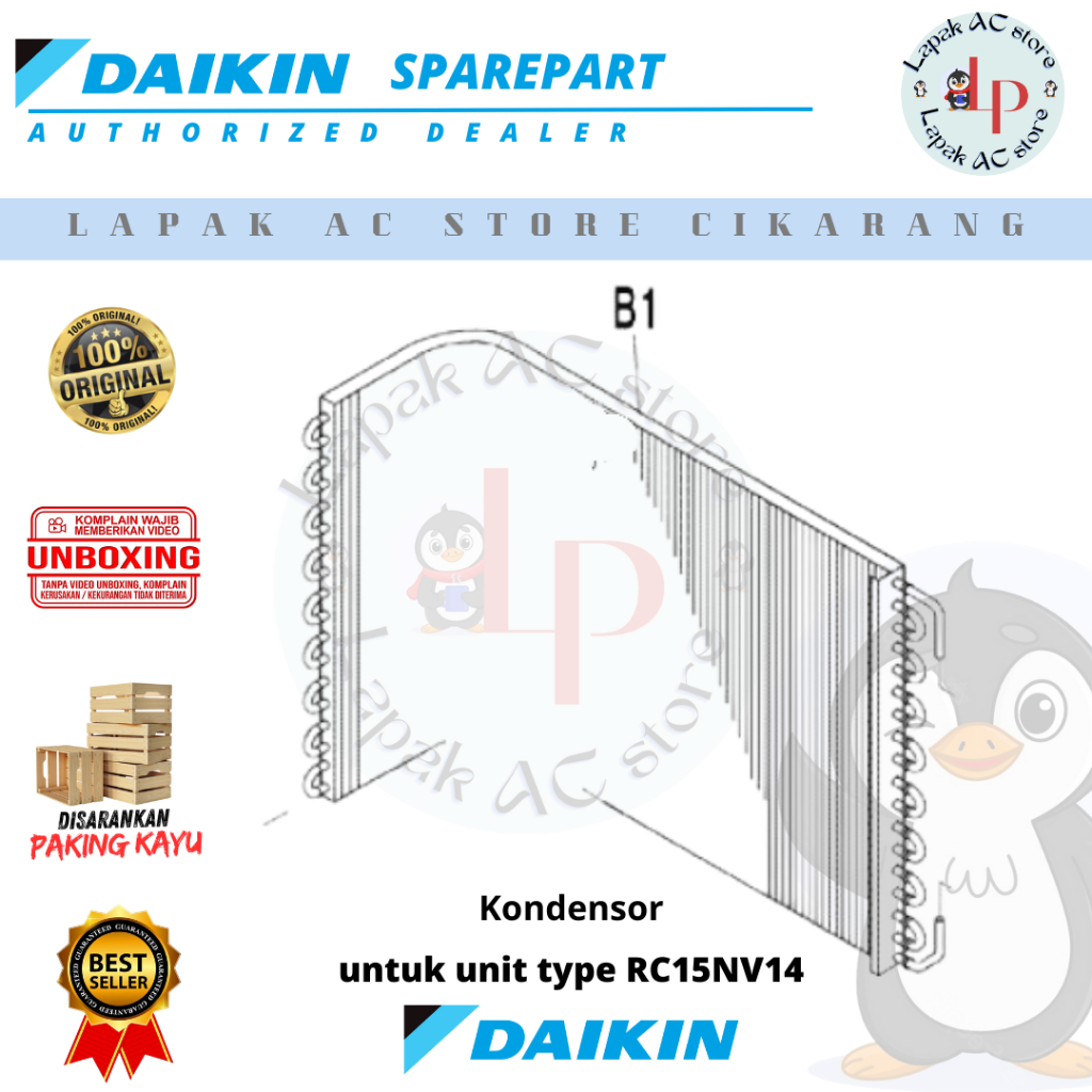 Kondensor AC DAIKIN Thailand 1/2 PK RC15NV14
