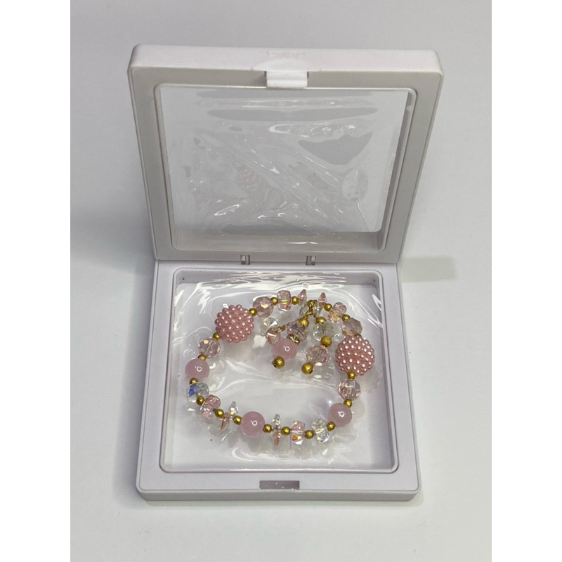 FIN Gallery - Gelang batu kristal Titanium - variasi gelang batu kristal dengan liontin juntai batu 