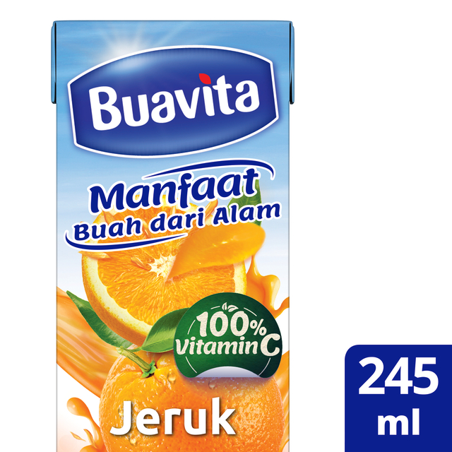 

Buavita Jus Buah Asli Jeruk 245 Ml - Jus Jeruk, Orange Juice, Mengandung Vitamin C