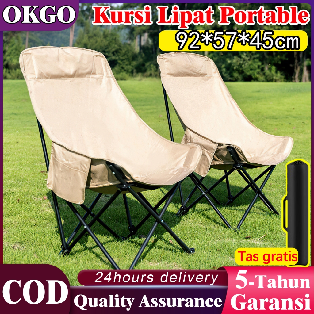 OKGO Kursi Lipat Outdoor Kursi Lipat Camping Dewasa Oxford Bangku Lipat Kursi Lipat Portable 92cm