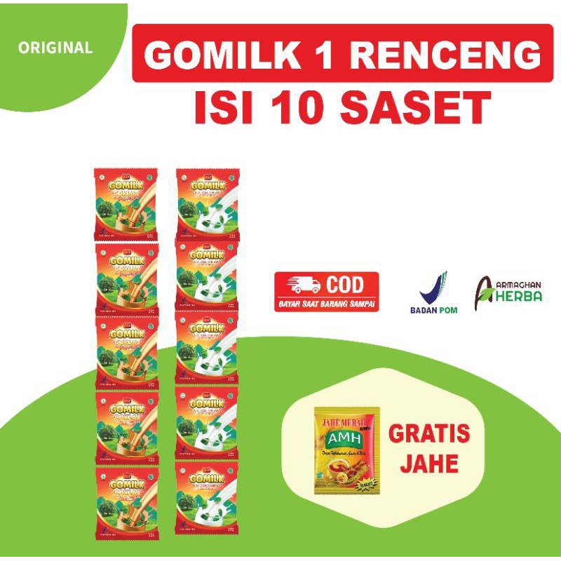 

[ 10 SASET ] GOMILK Susu Kambing Penambah Nafsu Makan Nyeri Sendi Tulang isi 1 Renceng