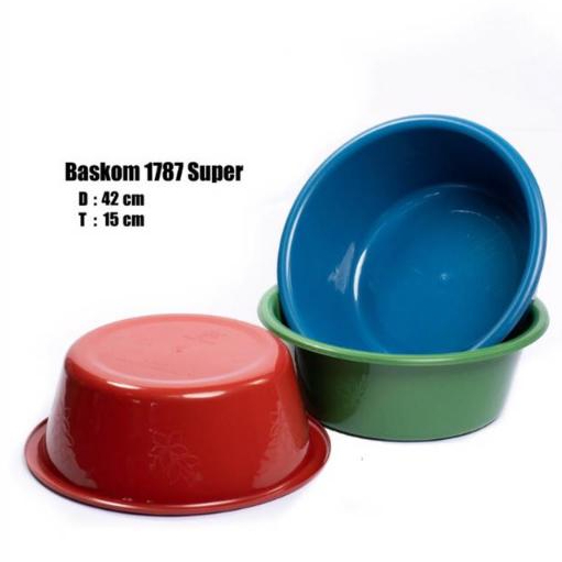 [1 Lusin] Baskom 1787 Super / Baskom Plastik (Warna Random) - VITARA