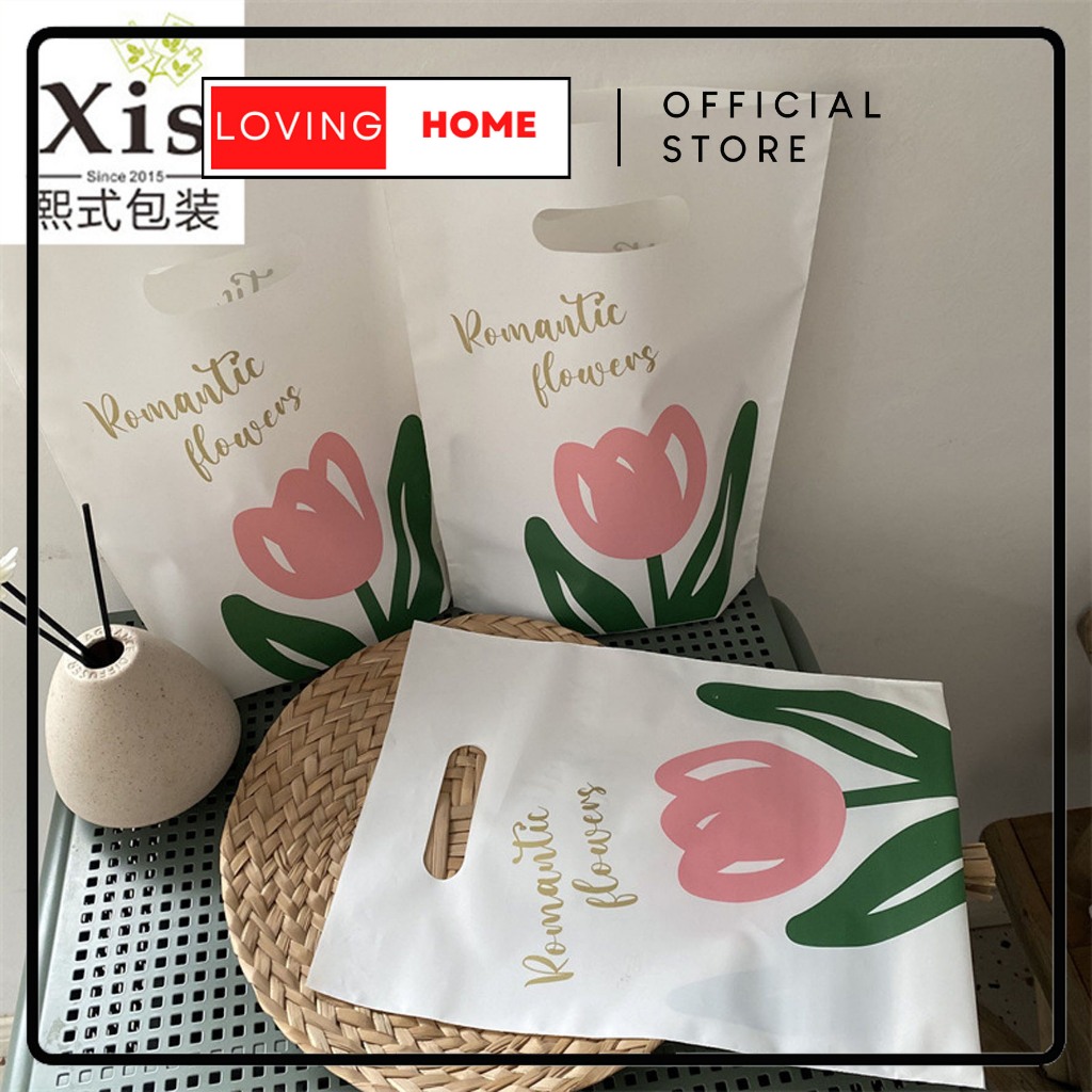 

LOVING HOME - Kantong Plastik Hadiah Bingkisan Mawar Romantic Gift Bag Premium