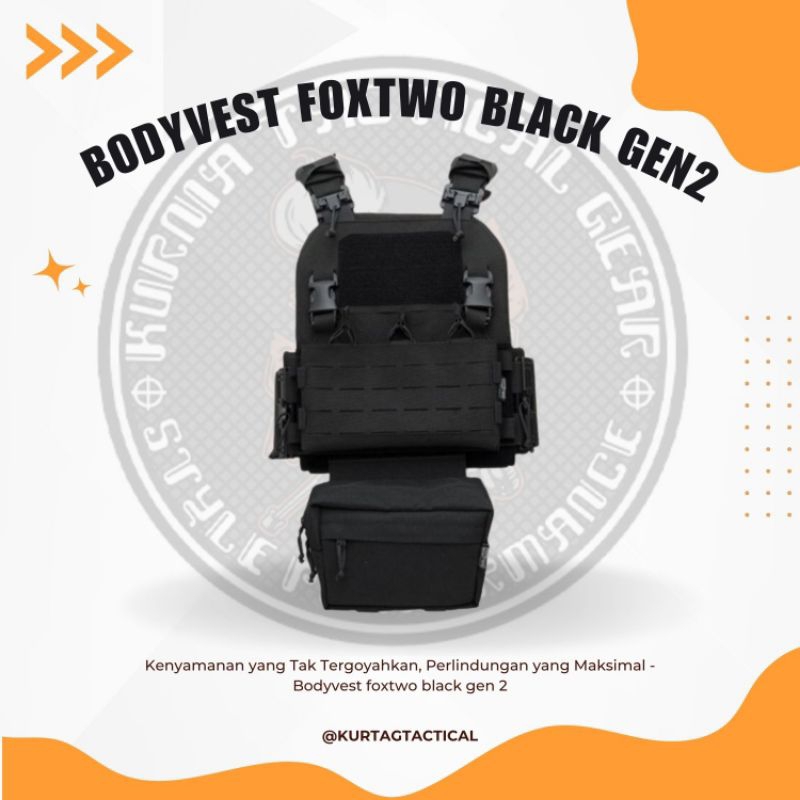 KURTAG-BODYVEST FOX TWO PLATE CARRIER GEN 2 BLACK TACTICAL