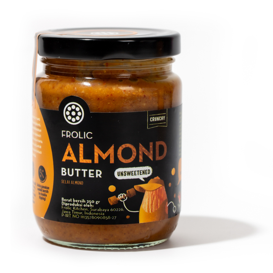 

FROLIC Almond Butter Unsweetened - Selai Almond (Vegan & Keto-friendly)