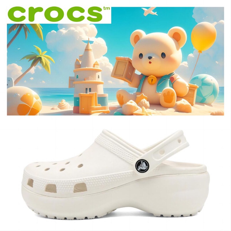 preloved Original Crocs Crush Wanita SandalCrocs Wanita Black/Bone-White