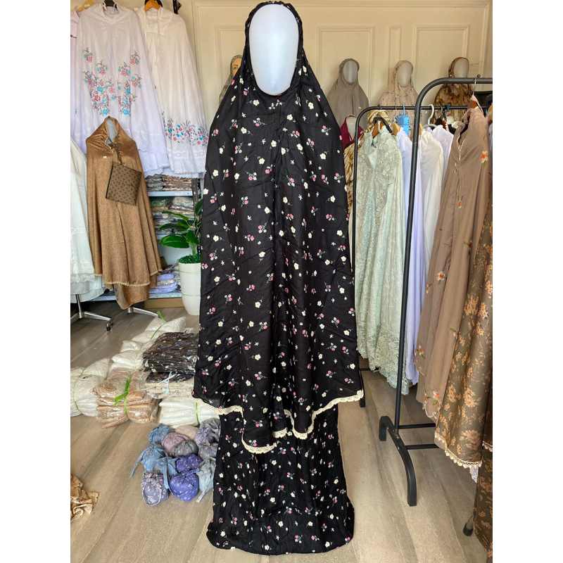 mukena rayon motif  renda kecil