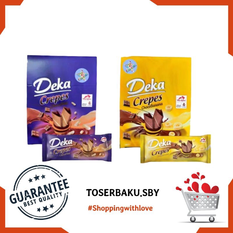 

Deka Crepes All Variant 12 gr × 12 Pcs / Wafer isi / Wafer Roll / Agen Snack Murah Surabaya / Choco Banana / Choco Nut