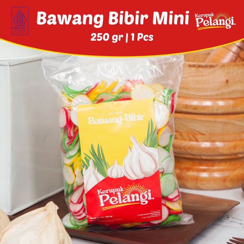 

250 GR KERUPUK PELANGI KERUPUK RASA BAWANG BIBIR MINI KERUPUK BAWANG MENTAH