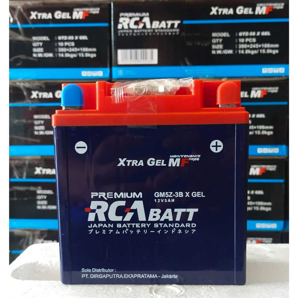Aki Sepeda Motor RCA BATT (GM5Z-3B 12V 5Ah) Mio, Supra, Pulsar