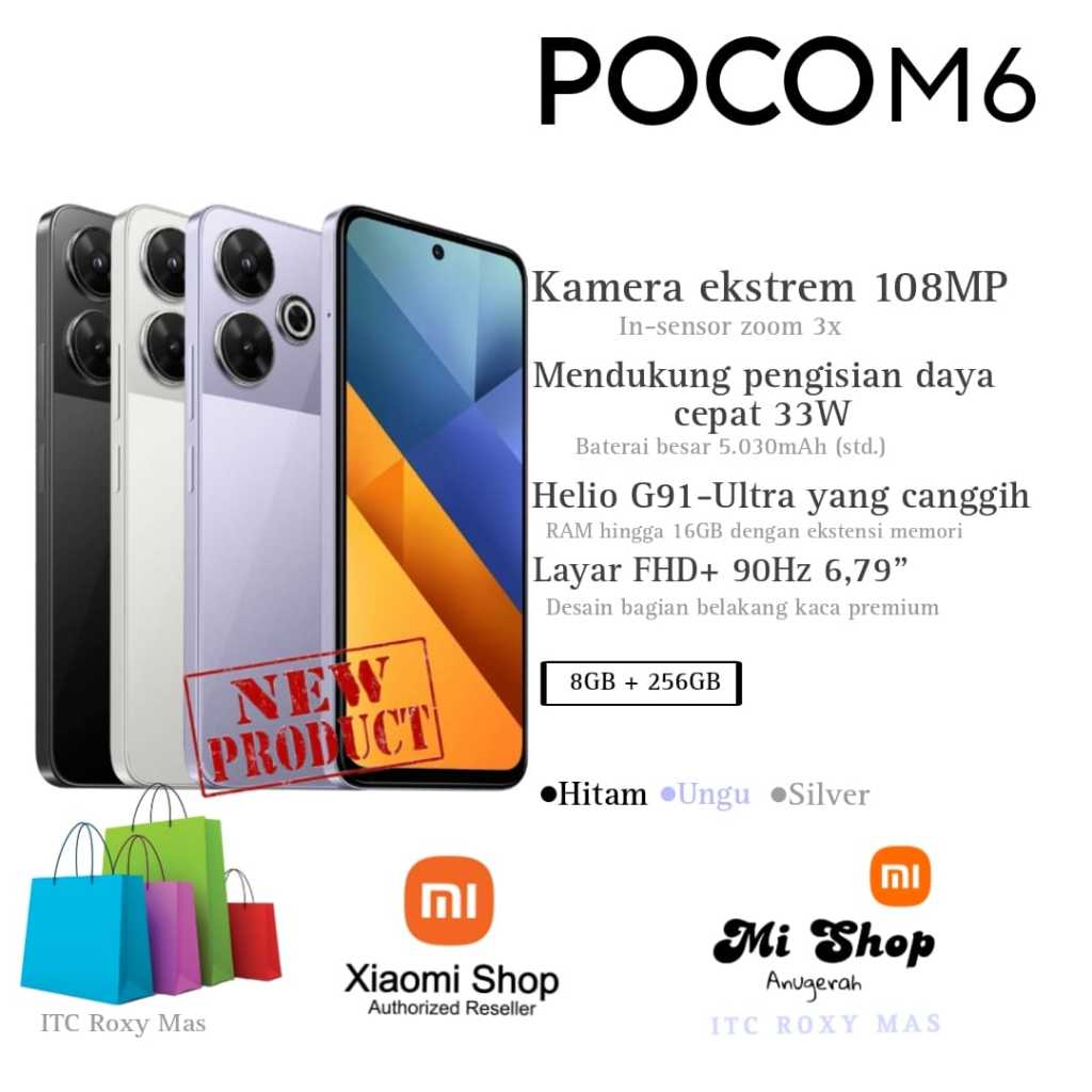 poco m6 8/256 33W Turbo Carge Grs Resmi