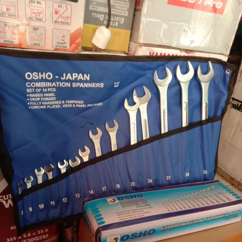 OSHO KUNCI RING PAS SET 8-32MM 14 PCS COMBINATION SPANNER