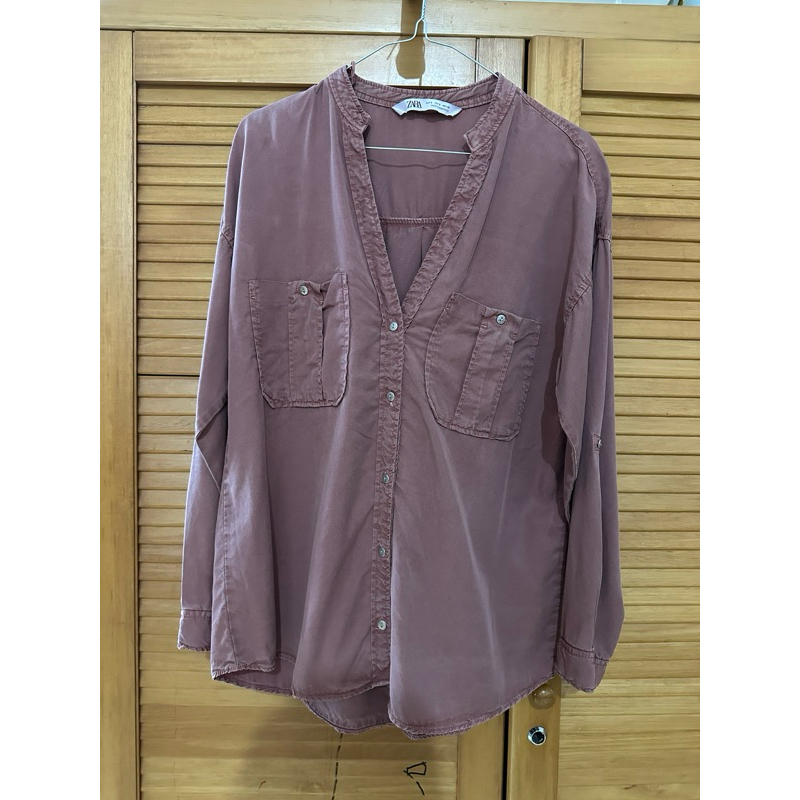 Zara Shirt Tencel Denim Dusty Pink