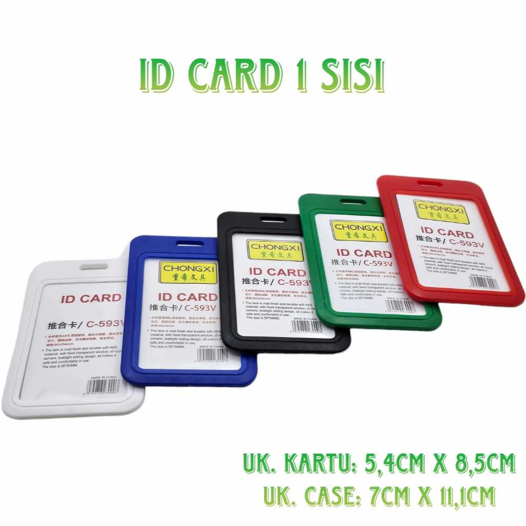 

Tempat Kartu Id Card Plastik Sliding 1 Sisi Bening Transparan Holder Id Card Sliding -1pcs