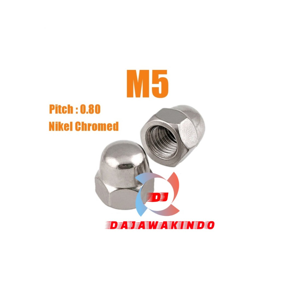 Mur Topi M5 / Cap Nut Nikel M5 / Cap Nut Chrome M5