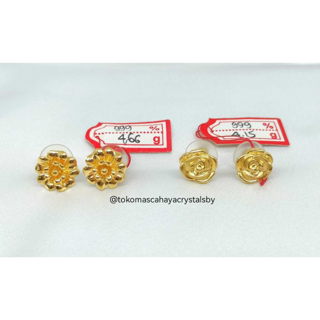 Anting Emas Bunga / Mawar Emas 24k 99%- Gold Earring