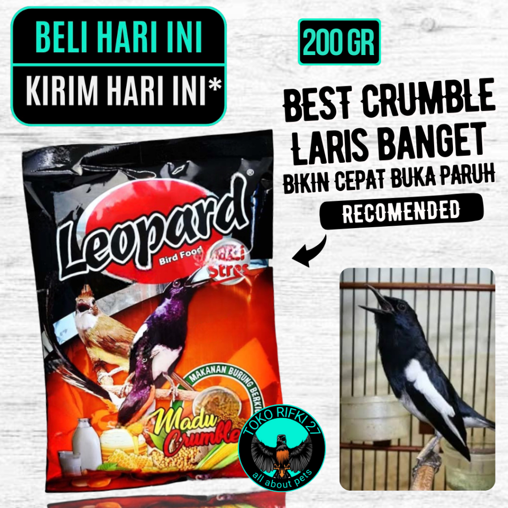 Leopard Voer Kuning Pakan Burung Leopard Madu Crumble Leopard Merah Pakan Burung Beo Ciblek Pleci Ka