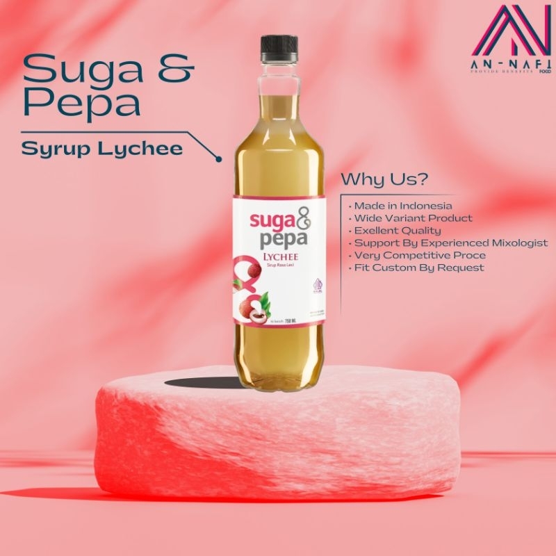 

Syrup / sirup rasa Leci / Lychee merk Suga & Pepa cocok untuk usaha minuman dgn kualitas premium