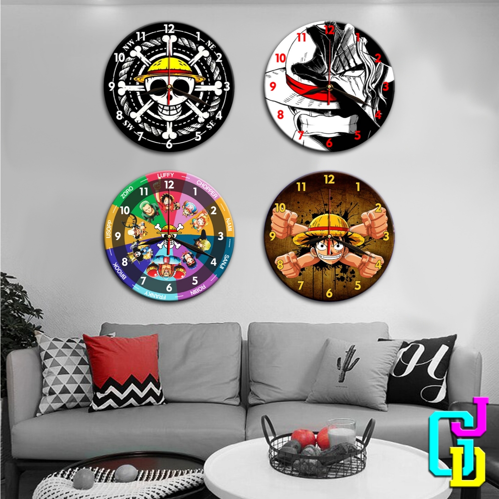JAM DINDING ONE PIECE / JAM DINDING ANIME / JAM DINDING KAYU / JAM DINDING UNIK