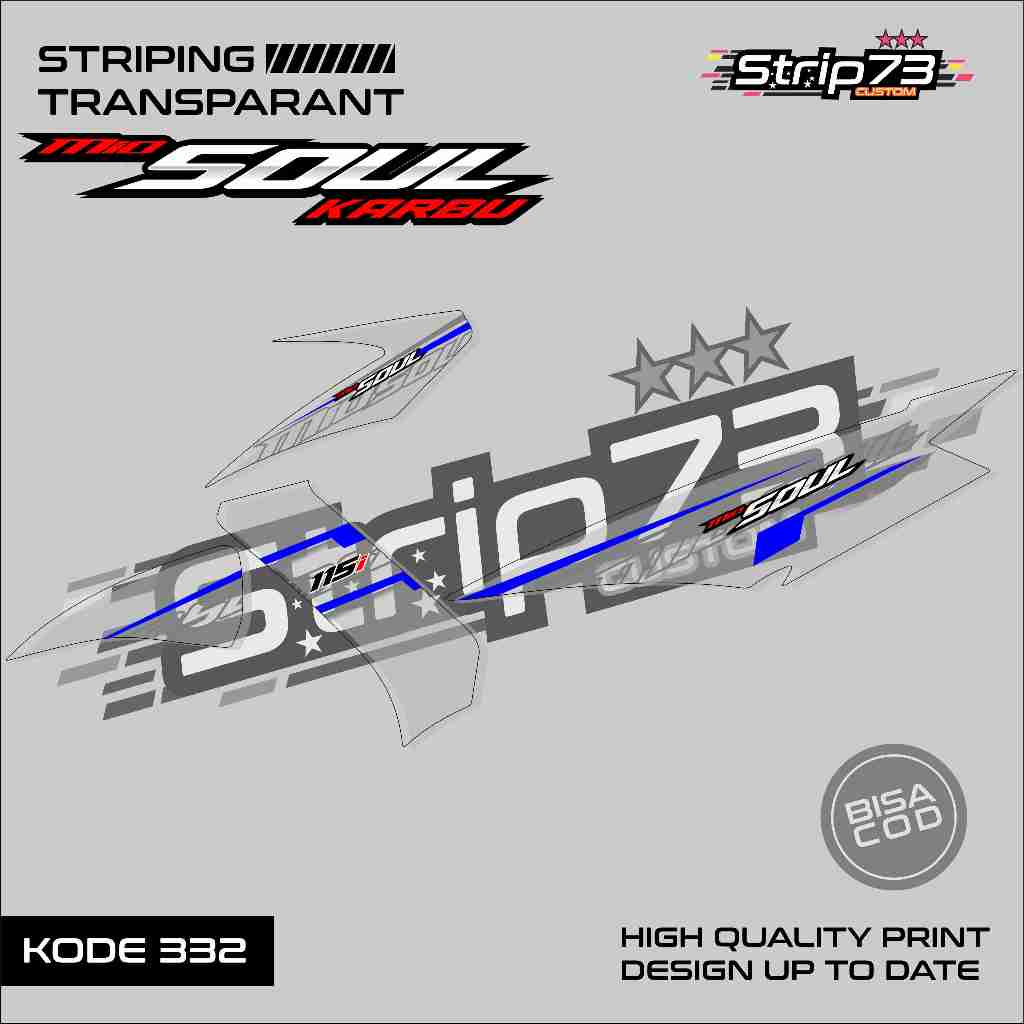 332 STRIPING TRANSPARAN MIO SOUL KARBU - STRIPING TRANSPARAN MIO SOUL KARBU PREMIUM GRAFIK