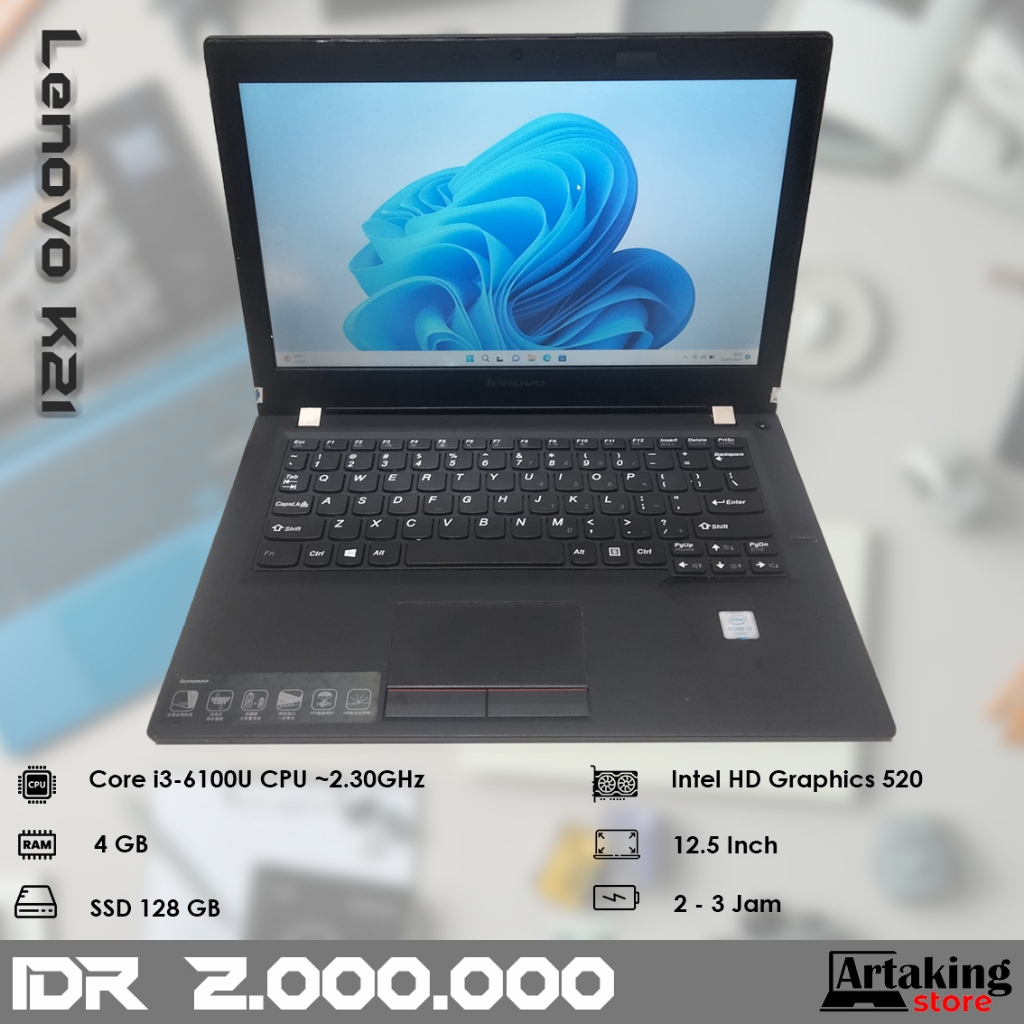 Lenovo K21 - Core i3 - Gen 6 th - Sudah SSD