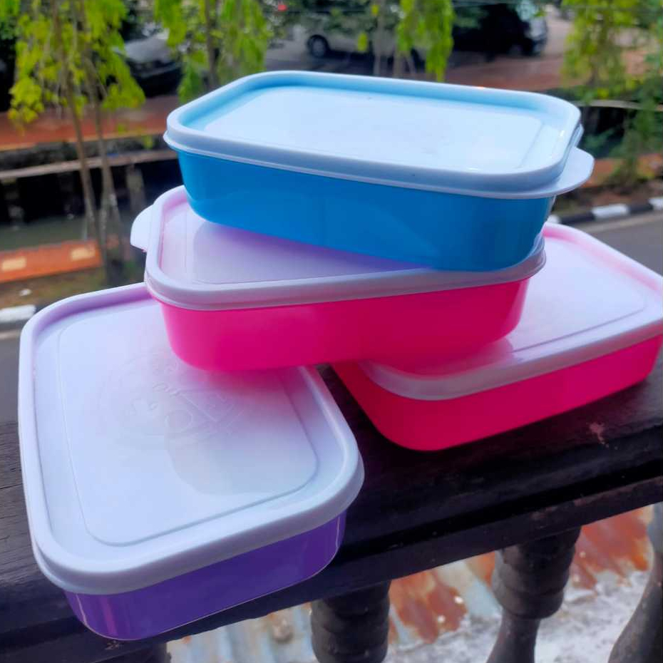 ( 1 pcs ) Lunch Box SS 201 PIZZA / Kotak Makan + Sendok Garpu Plastik Kecil Ok