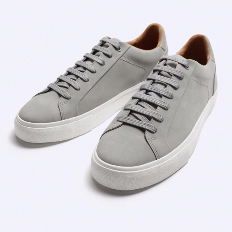 ZARA Men Shoes Basic Sneakers Sepatu Pria Grey