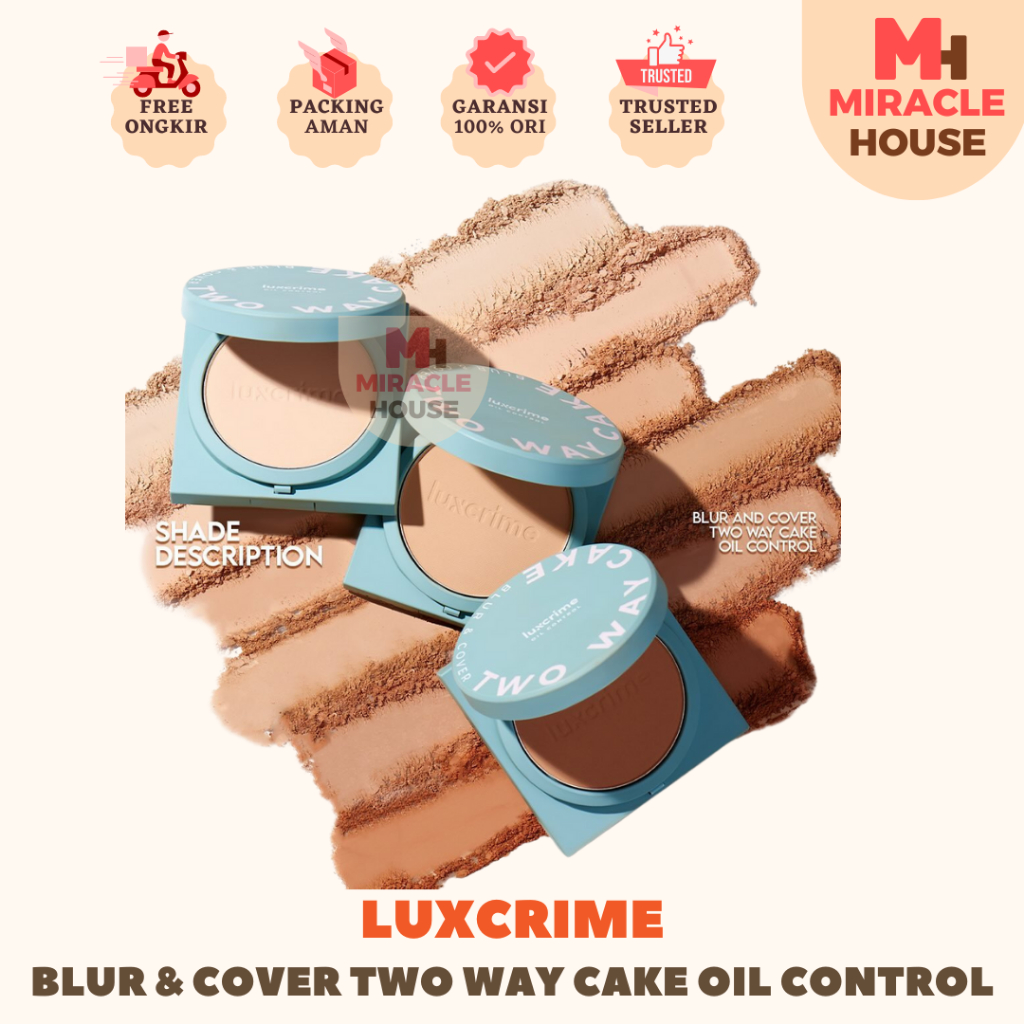 Luxcrime Blur & Cover Two Way Cake Buttercream | Custard | Opera | Creampuff | Cinnamon Oil Control