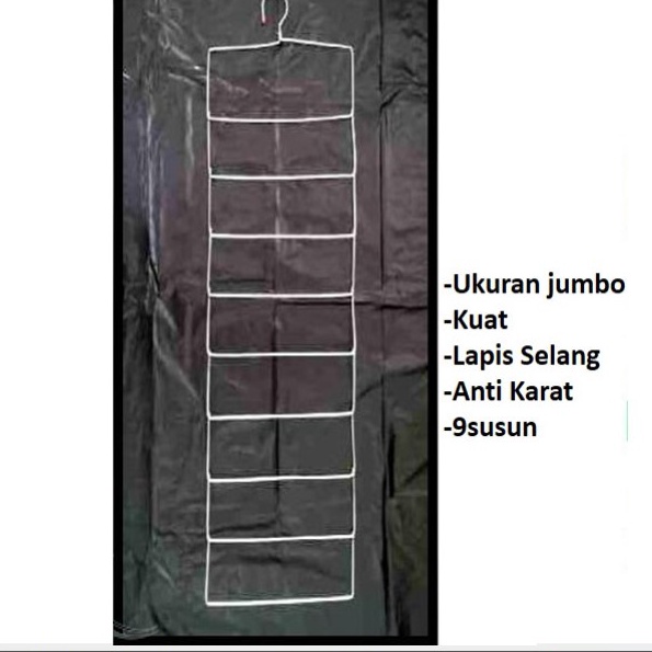 Termurah HANGER JILBAB 9 SUSUN ISI 1 KAWAT BESI TEBAL GANTUNGAN HIJAB