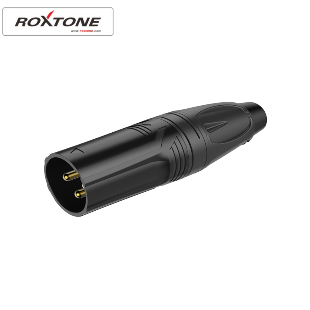 Jack XLR Male Roxtone / Jack Canon Jantan Hitam Matrix RX3M-BG Original Roxtone